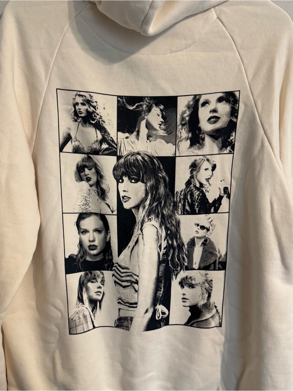 Official Taylor Swift The Eras Tour Beige Photo Collage Hoodie Size Small